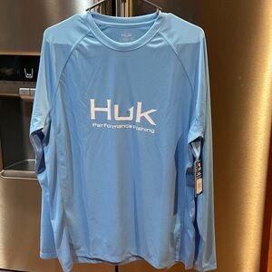 Huk Men's Light Blue Long Sleeve Shirt